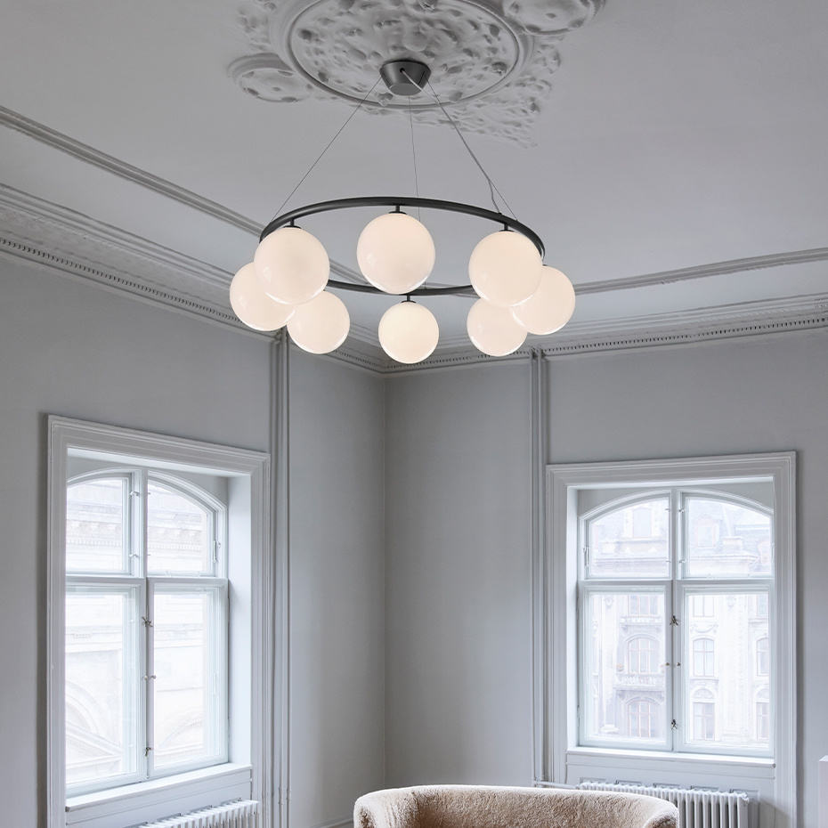 Miira 8 Circular Ljuskrona Rock Grey/Opal White