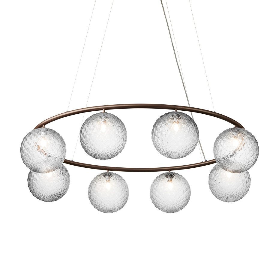 Miira 8 Oval Ljuskrona Dark Bronze/Optic Clear