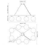 Miira 8 Oval Ljuskrona Brass/Opal White Miira 8 Oval Ljuskrona Brass/Opal White