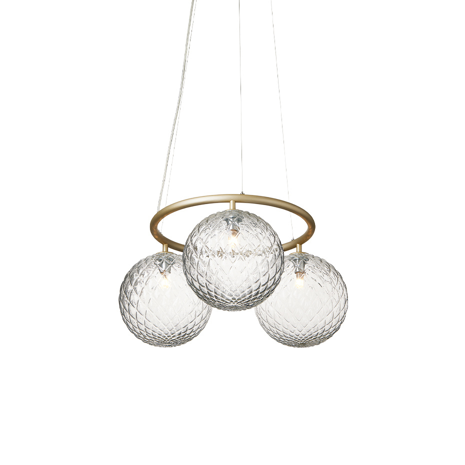 Miira 3 Circular Ljuskrona Brass/Optic Clear