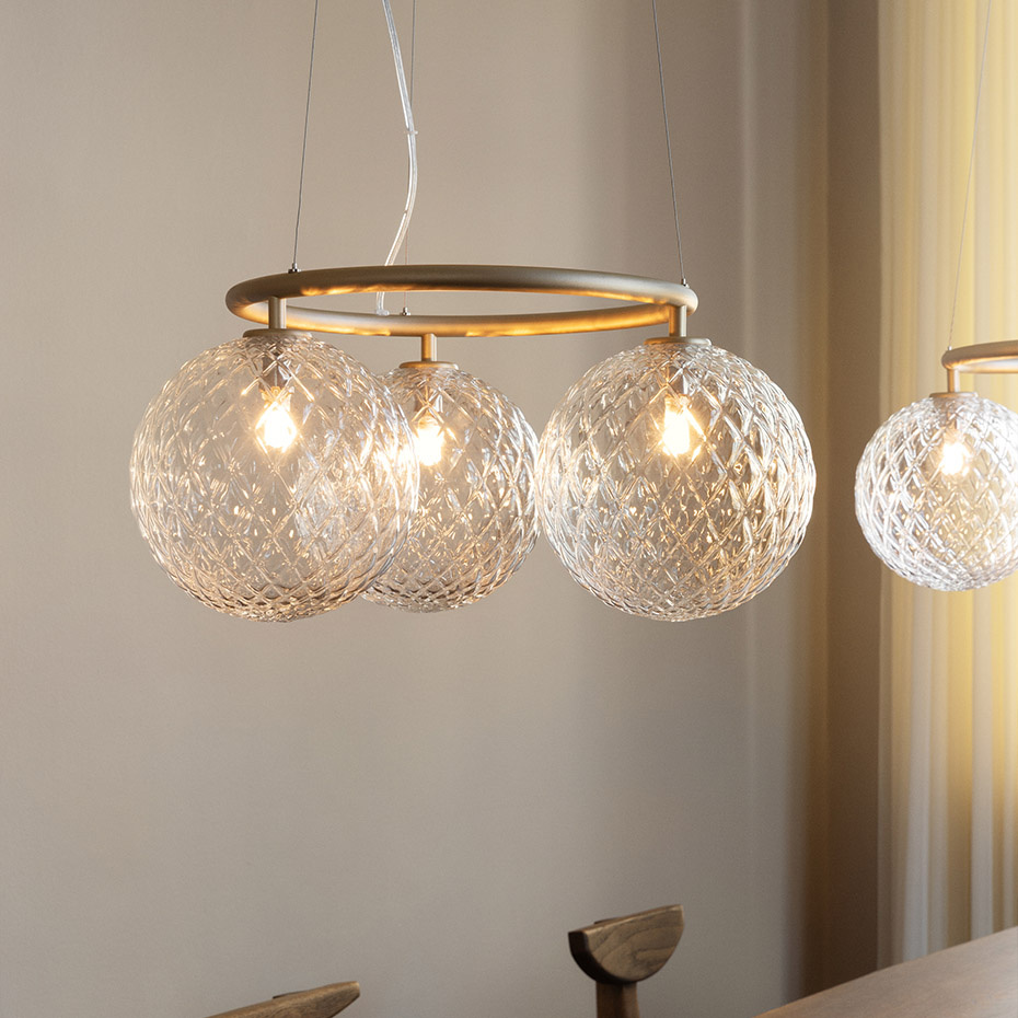 Miira 3 Circular Ljuskrona Brass/Optic Clear