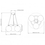 Miira 3 Circular Ljuskrona Brass/Opal White Miira 3 Circular Ljuskrona Brass/Opal White