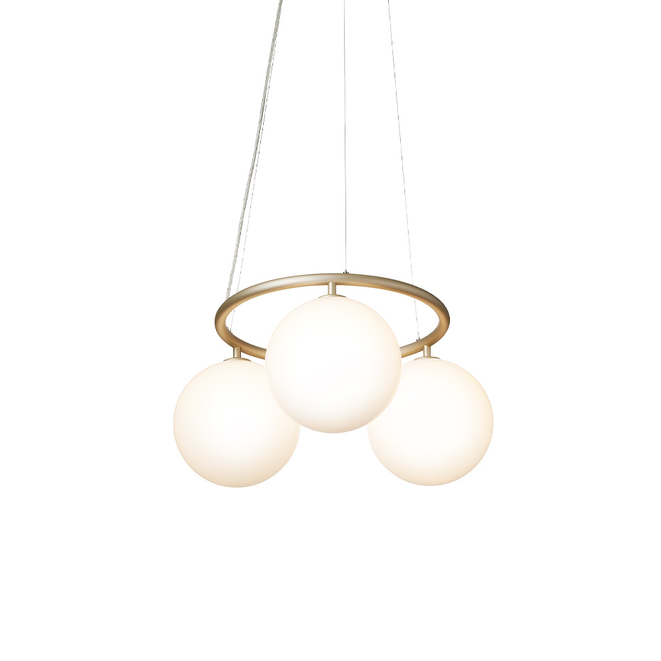 Miira 3 Circular Ljuskrona Brass/Opal White