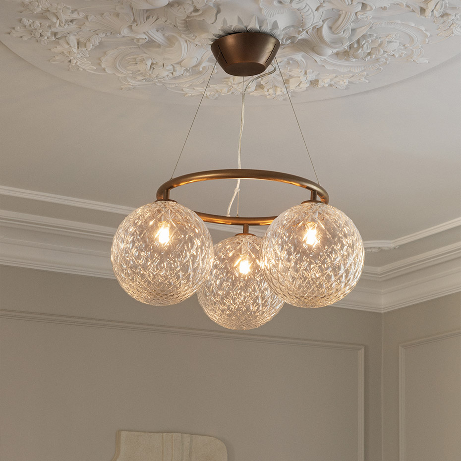 Miira 3 Circular Ljuskrona Dark Bronze/Optic Clear