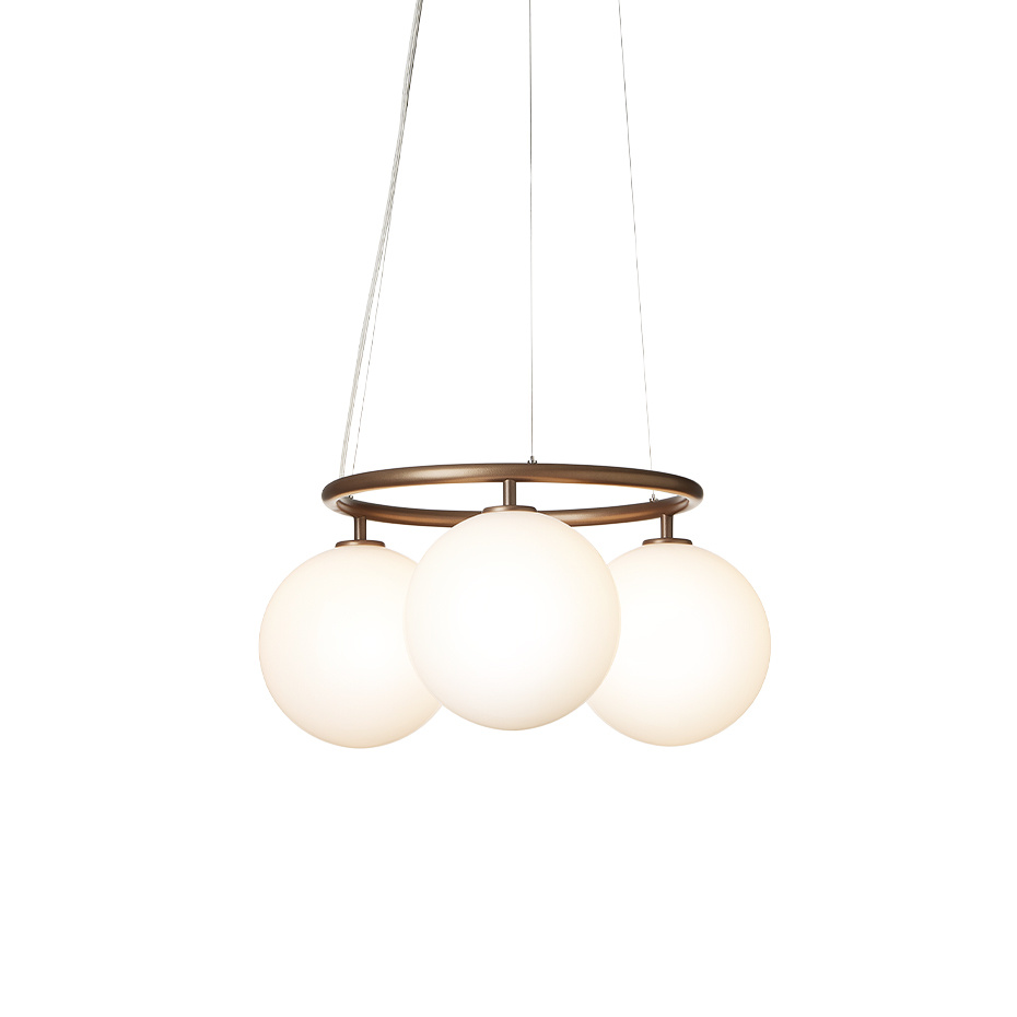 Miira 3 Circular Ljuskrona Dark Bronze/Opal White