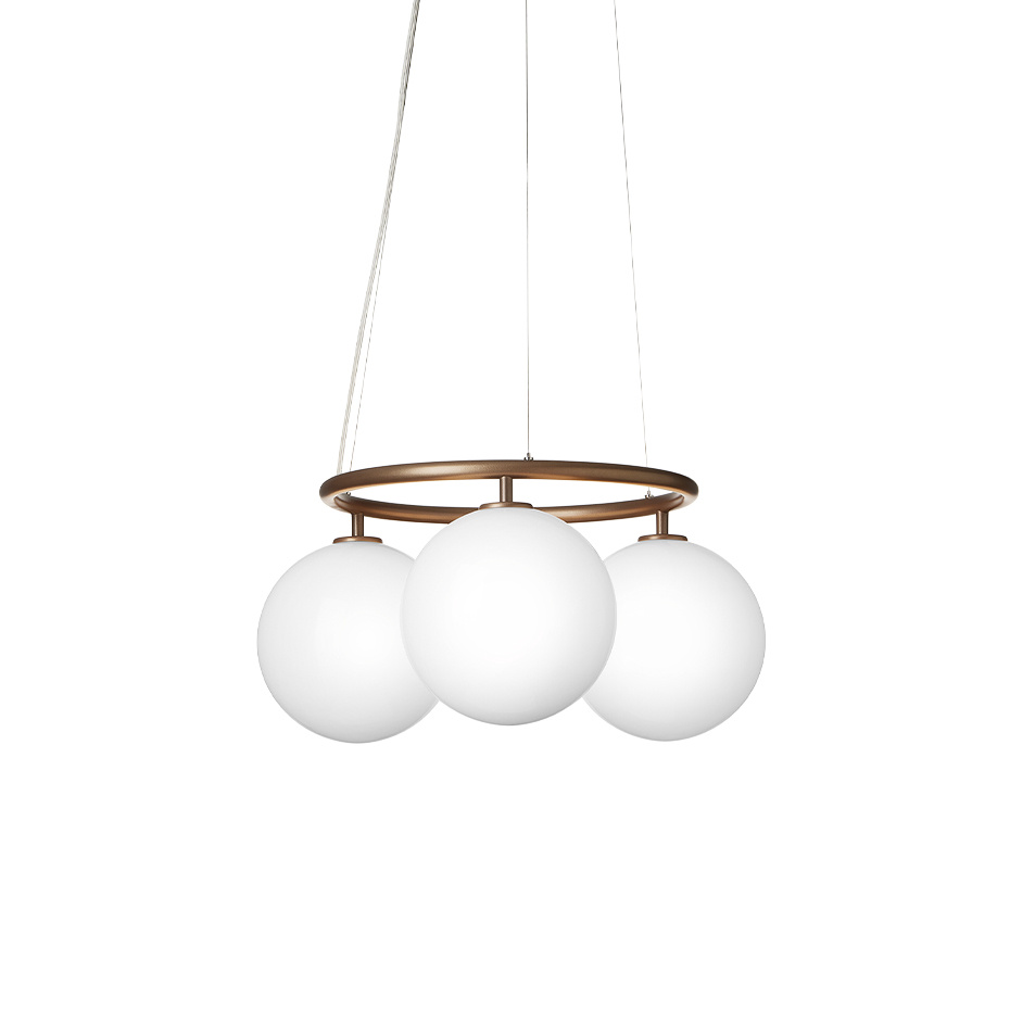 Miira 3 Circular Ljuskrona Dark Bronze/Opal White