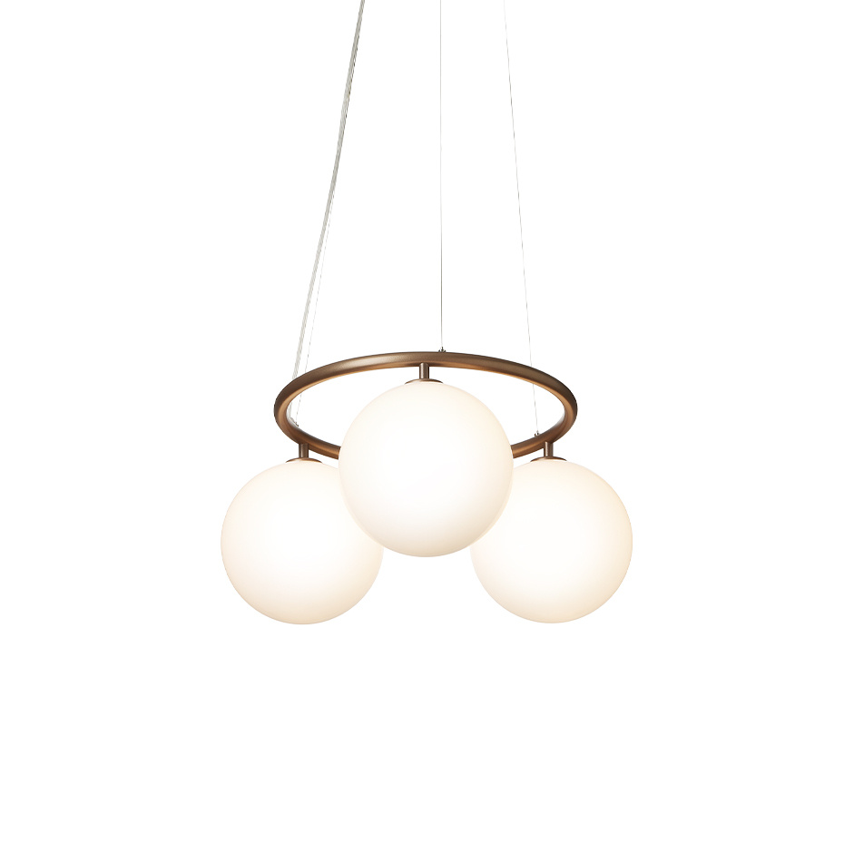 Miira 3 Circular Ljuskrona Dark Bronze/Opal White