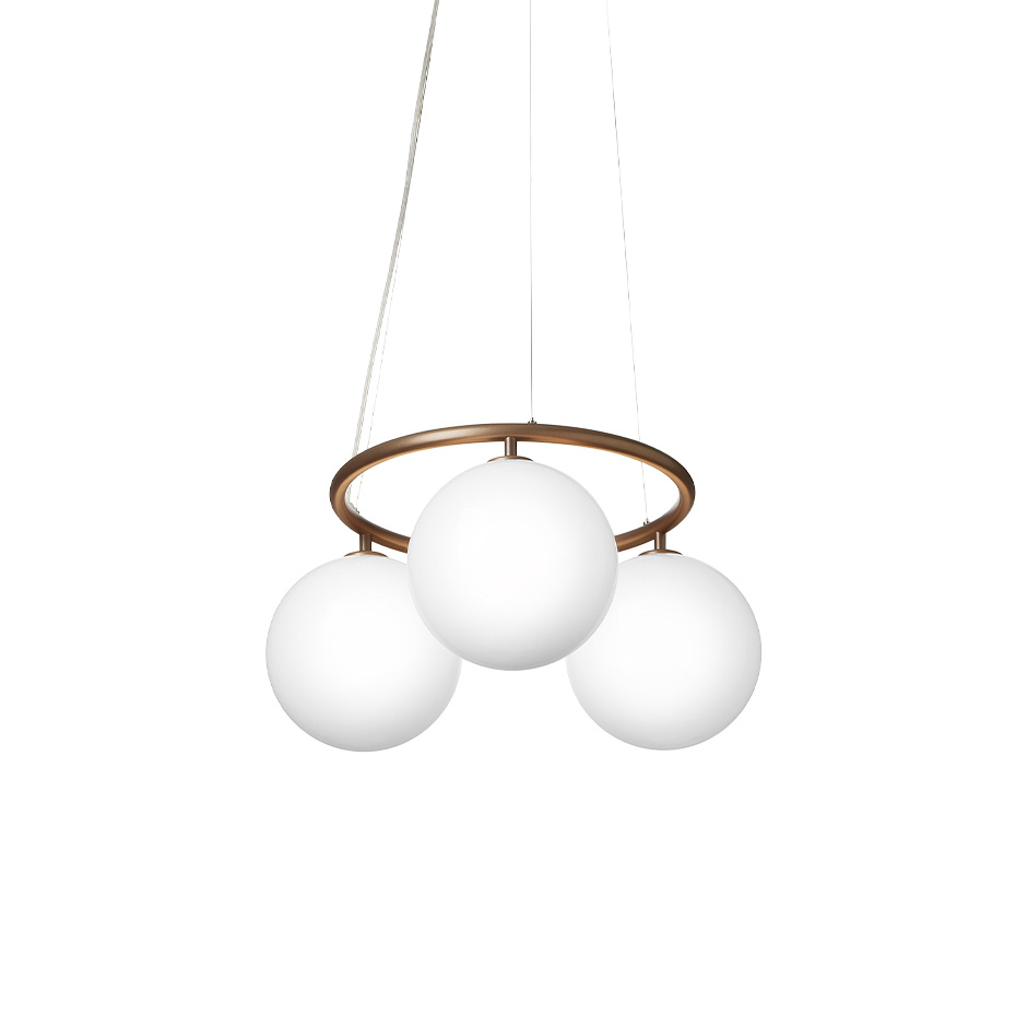 Miira 3 Circular Ljuskrona Dark Bronze/Opal White