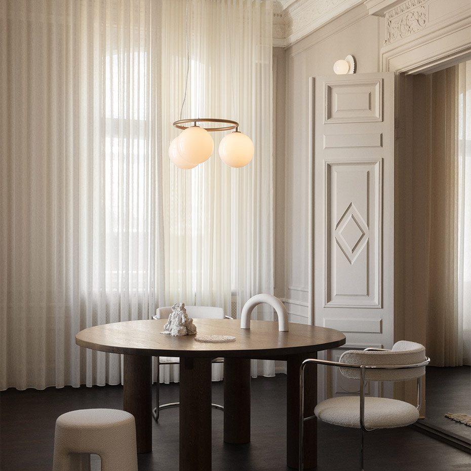 Miira 3 Circular Ljuskrona Dark Bronze/Opal White