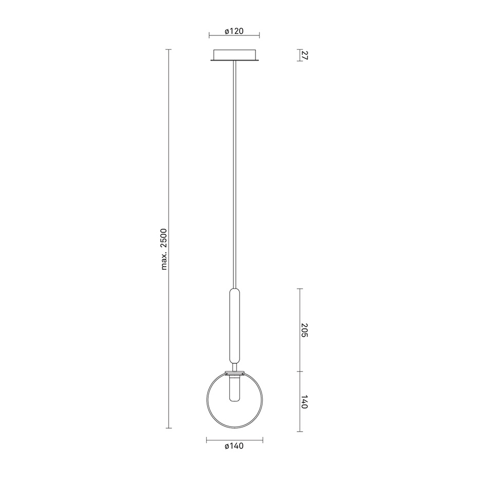 Miira 1 Pendel Brass/Opal White