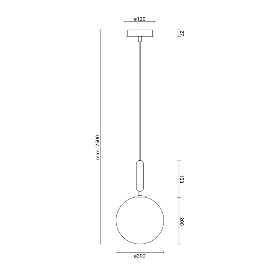 Miira 1 Pendel Large Rock Grey/Optic Clear