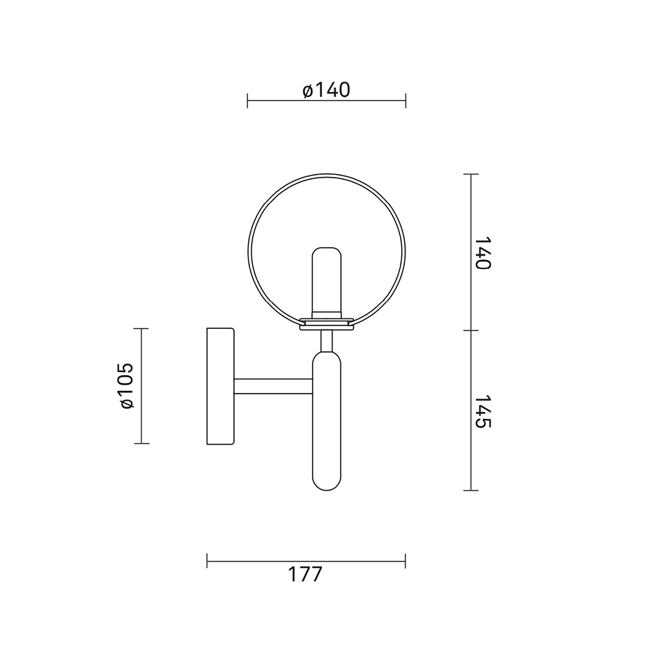 Miira Vägglampa Rock Grey/Optic Clear