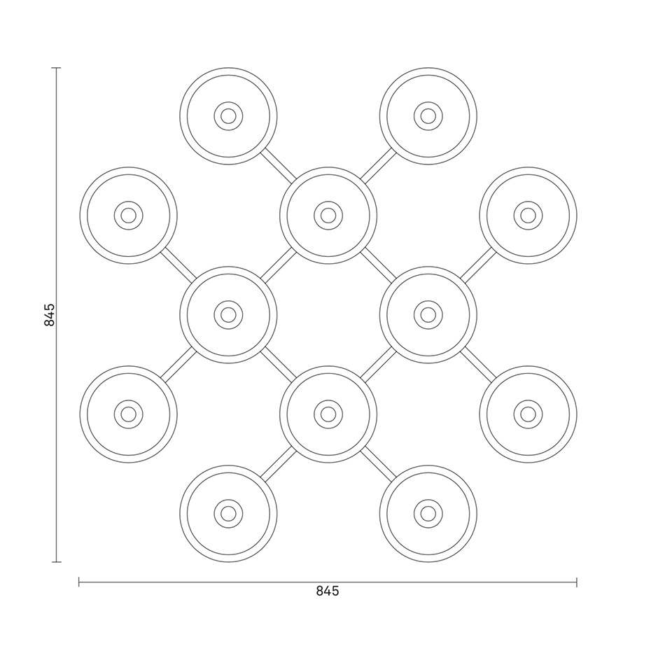 Liila 12 Tak/Vägg Nordic Gold/Optic Clear