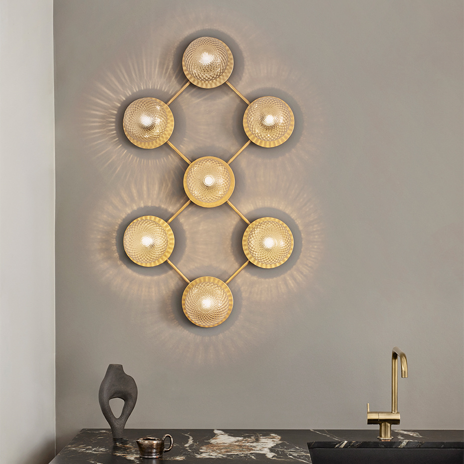 Liila 7 Tak/Vägg Nordic Gold/Optic Clear