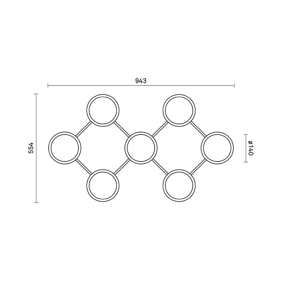 Liila 7 Tak/Vägg Nordic Gold/Opal White