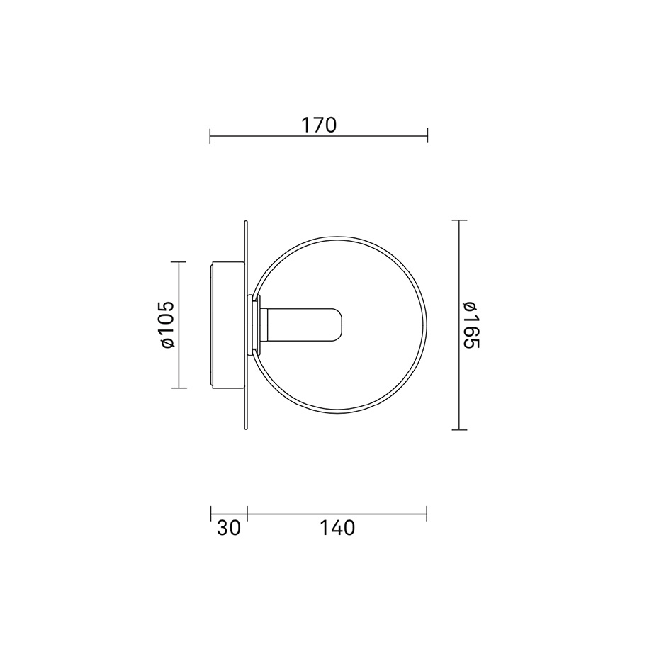 Liila 1 Tak/Vägg Medium Nordic Gold/Optic Clear IP44