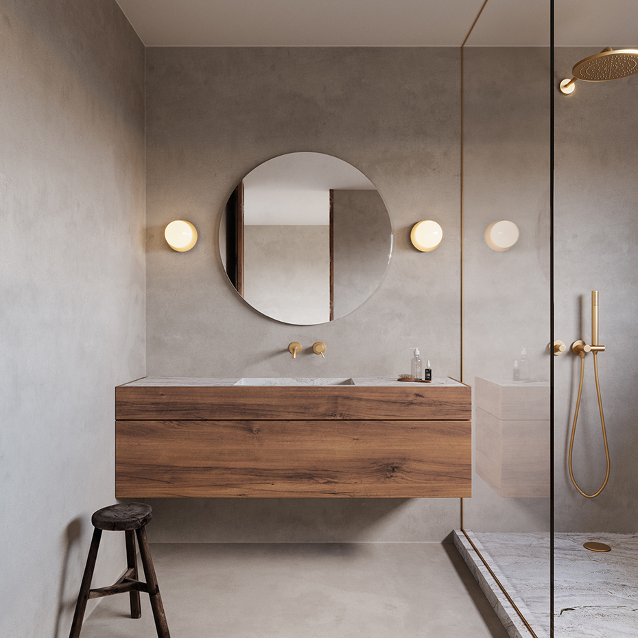 Liila 1 Tak/Vägg Large Nordic Gold/Opal White IP44