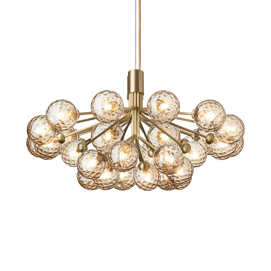 Apiales 18 Ljuskrona Brushed Brass/Optic Gold