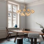 Apiales 18 Ljuskrona Brushed Brass/Optic Gold Apiales 18 Ljuskrona Brushed Brass/Optic Gold