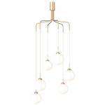 Apiales Cluster 6 Ljuskrona Brushed Brass/Opal White Apiales Cluster 6 Ljuskrona Brushed Brass/Opal White