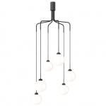 Apiales Cluster 6 Ljuskrona Satin Black/Opal White Apiales Cluster 6 Ljuskrona Satin Black/Opal White