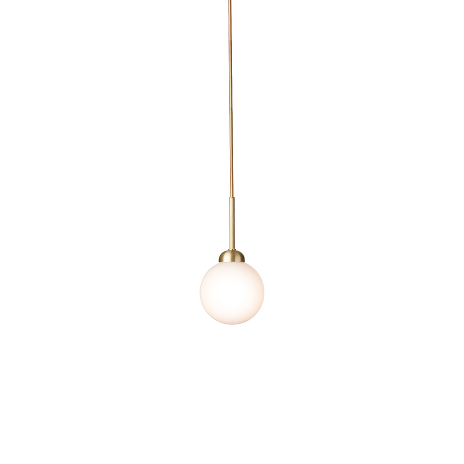 Apiales 1 Pendel Brushed Brass/Opal White