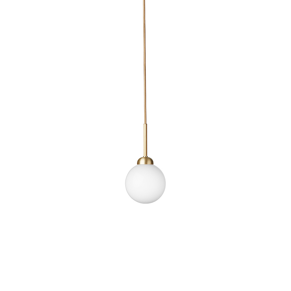 Apiales 1 Pendel Brushed Brass/Opal White