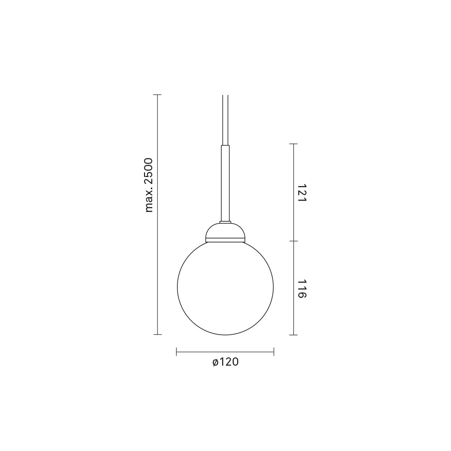 Apiales 1 Pendel Brushed Brass/Opal White
