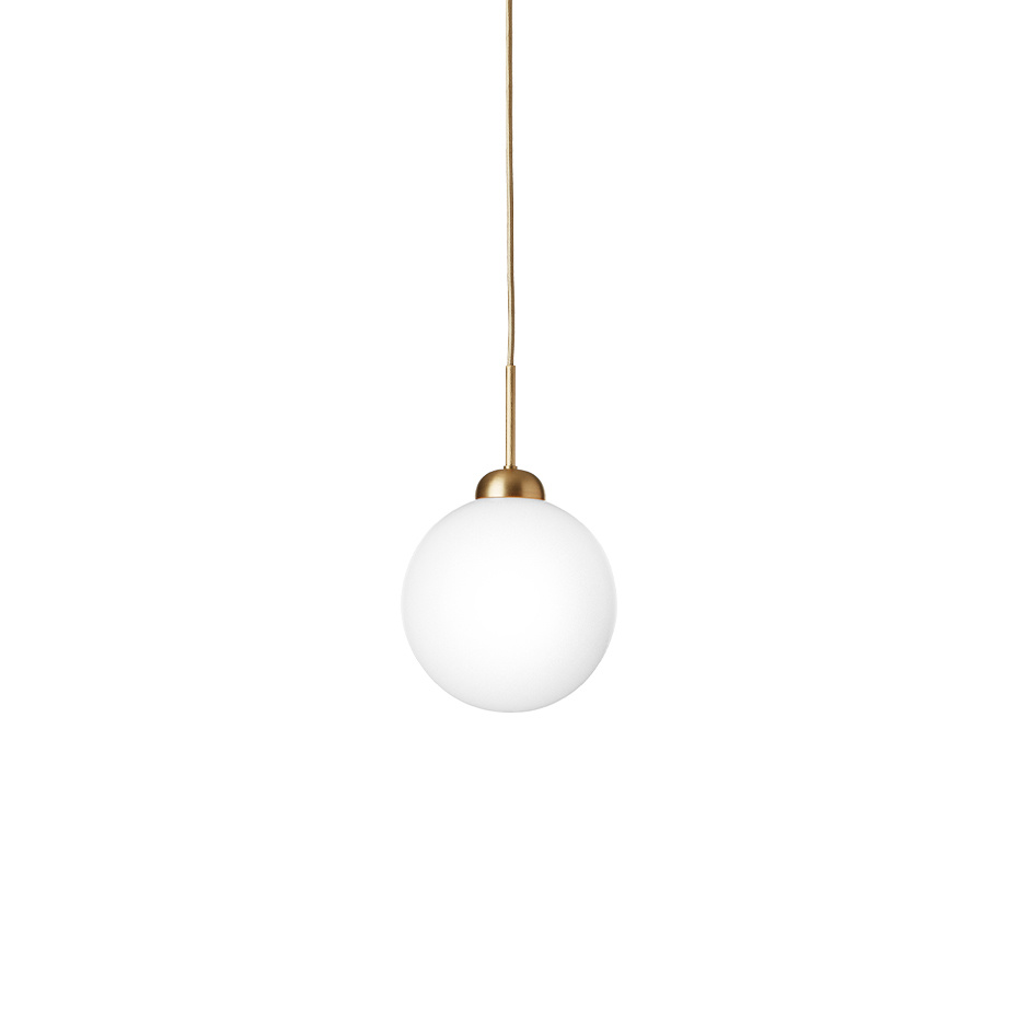 Apiales 1 Pendel Large Brushed Brass/Opal White