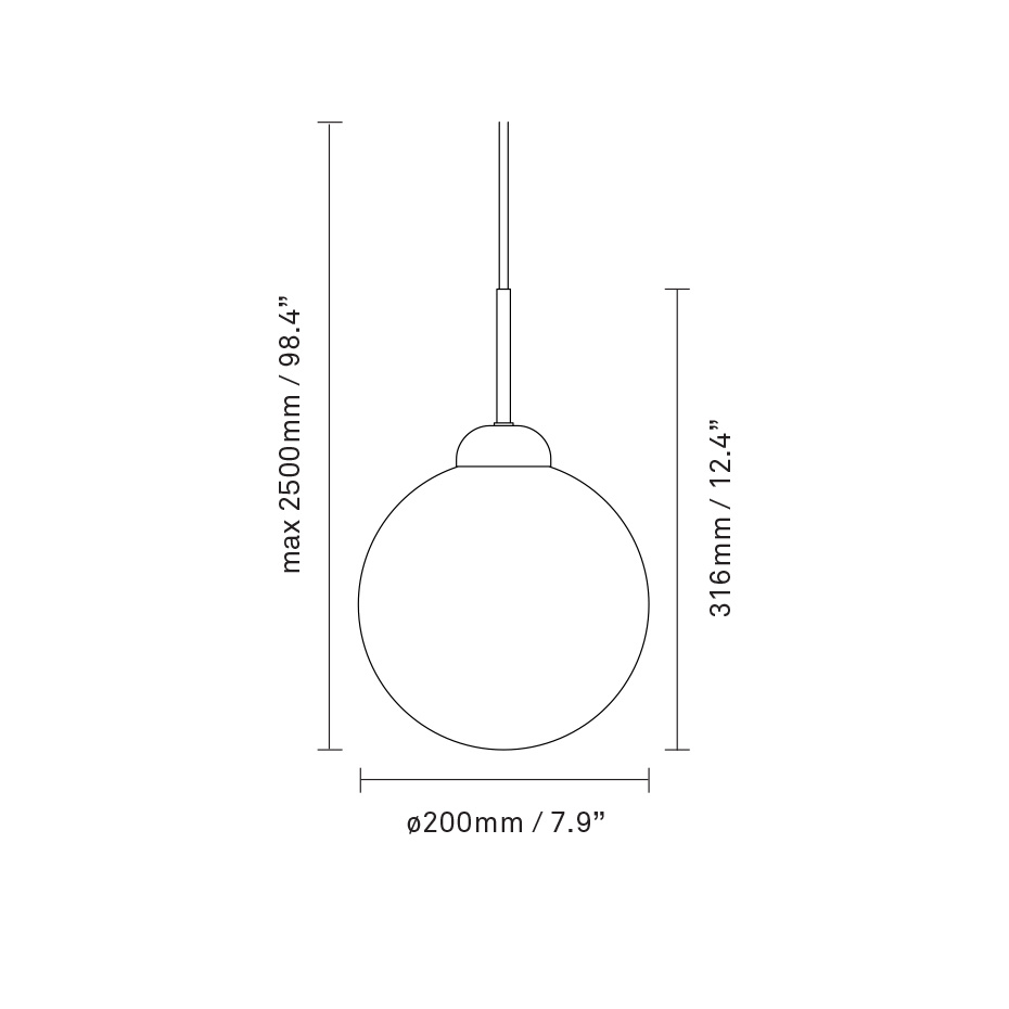 Apiales 1 Pendel Large Brushed Brass/Opal White