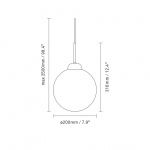 Apiales 1 Pendel Large Satin Black/Opal White Apiales 1 Pendel Large Satin Black/Opal White