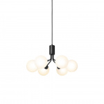 Apiales 6 Ljuskrona Satin Black/Opal White Apiales 6 Ljuskrona Satin Black/Opal White
