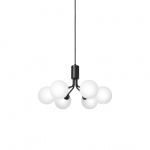 Apiales 6 Ljuskrona Satin Black/Opal White Apiales 6 Ljuskrona Satin Black/Opal White