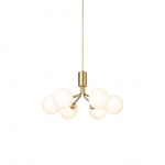 Apiales 6 Ljuskrona Brushed Brass/Opal White Apiales 6 Ljuskrona Brushed Brass/Opal White