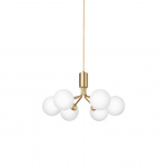 Apiales 6 Ljuskrona Brushed Brass/Opal White Apiales 6 Ljuskrona Brushed Brass/Opal White