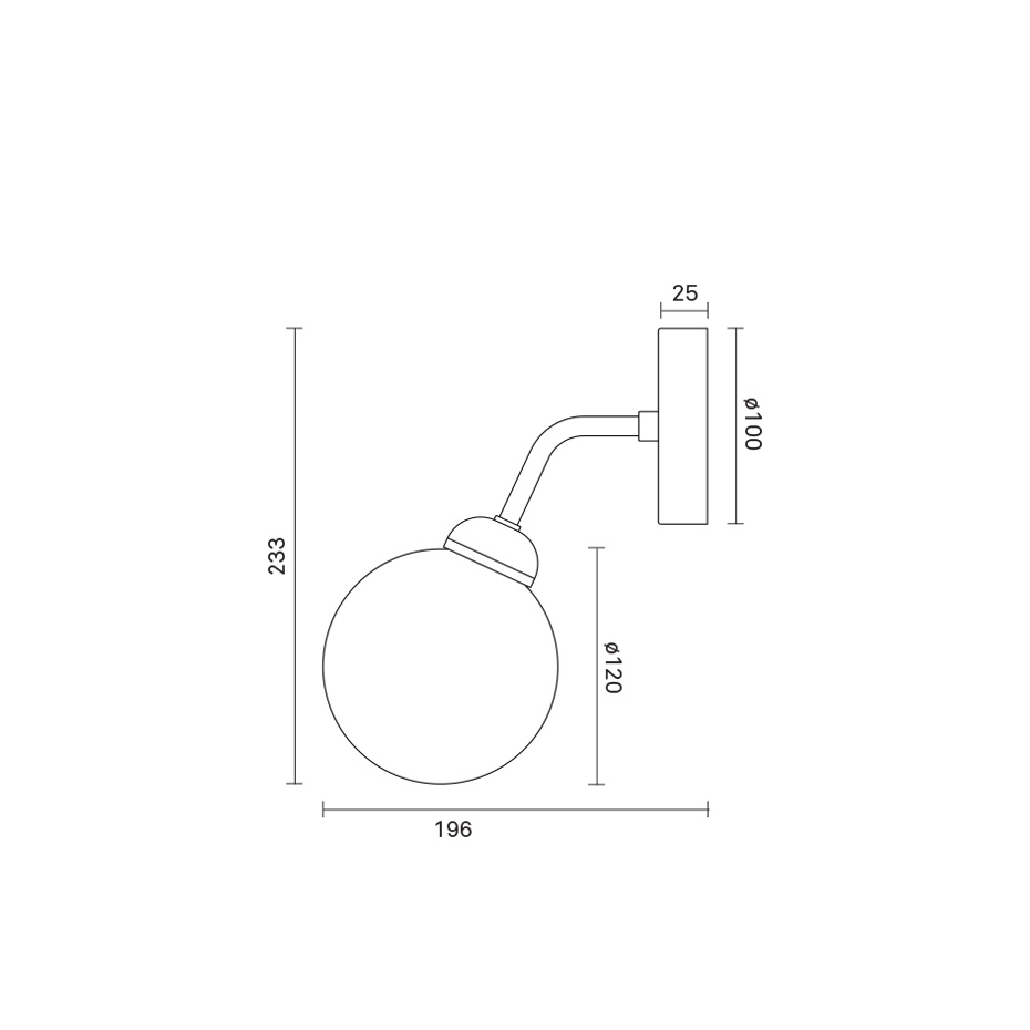 Apiales Vägglampa Brushed Brass/Opal White