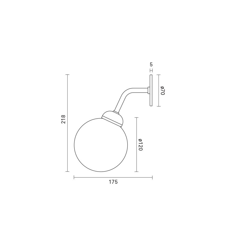 Apiales Vägglampa Satin Black/Opal White Direktmontage