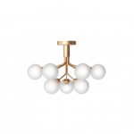 Apiales 9 Ljuskrona Tak Brushed Brass/Opal White Apiales 9 Ljuskrona Tak Brushed Brass/Opal White