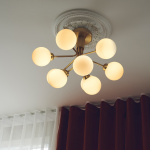 Apiales 9 Ljuskrona Tak Brushed Brass/Opal White Apiales 9 Ljuskrona Tak Brushed Brass/Opal White