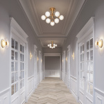 Apiales 9 Ljuskrona Tak Brushed Brass/Opal White Apiales 9 Ljuskrona Tak Brushed Brass/Opal White