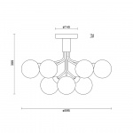 Apiales 9 Ljuskrona Tak Brushed Brass/Optic Gold Apiales 9 Ljuskrona Tak Brushed Brass/Optic Gold