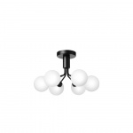 Apiales 6 Ljuskrona Tak Satin Black/Opal White Apiales 6 Ljuskrona Tak Satin Black/Opal White