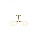 Apiales 6 Ljuskrona Tak Brushed Brass/Opal White Apiales 6 Ljuskrona Tak Brushed Brass/Opal White