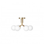 Apiales 6 Ljuskrona Tak Brushed Brass/Opal White Apiales 6 Ljuskrona Tak Brushed Brass/Opal White