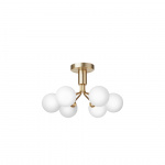 Apiales 6 Ljuskrona Tak Brushed Brass/Opal White Apiales 6 Ljuskrona Tak Brushed Brass/Opal White