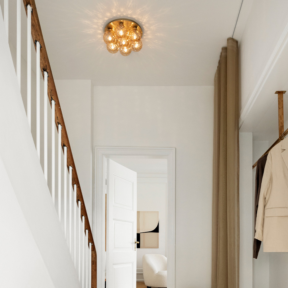 Apiales 7 Taklampa Brushed Brass/Optic Gold