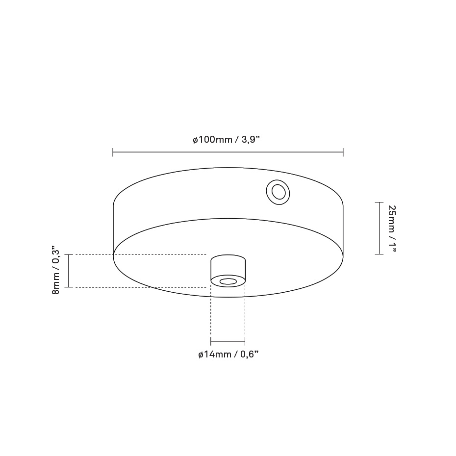 Canopy 1 Takkåpa Ø10cm Satin Brass