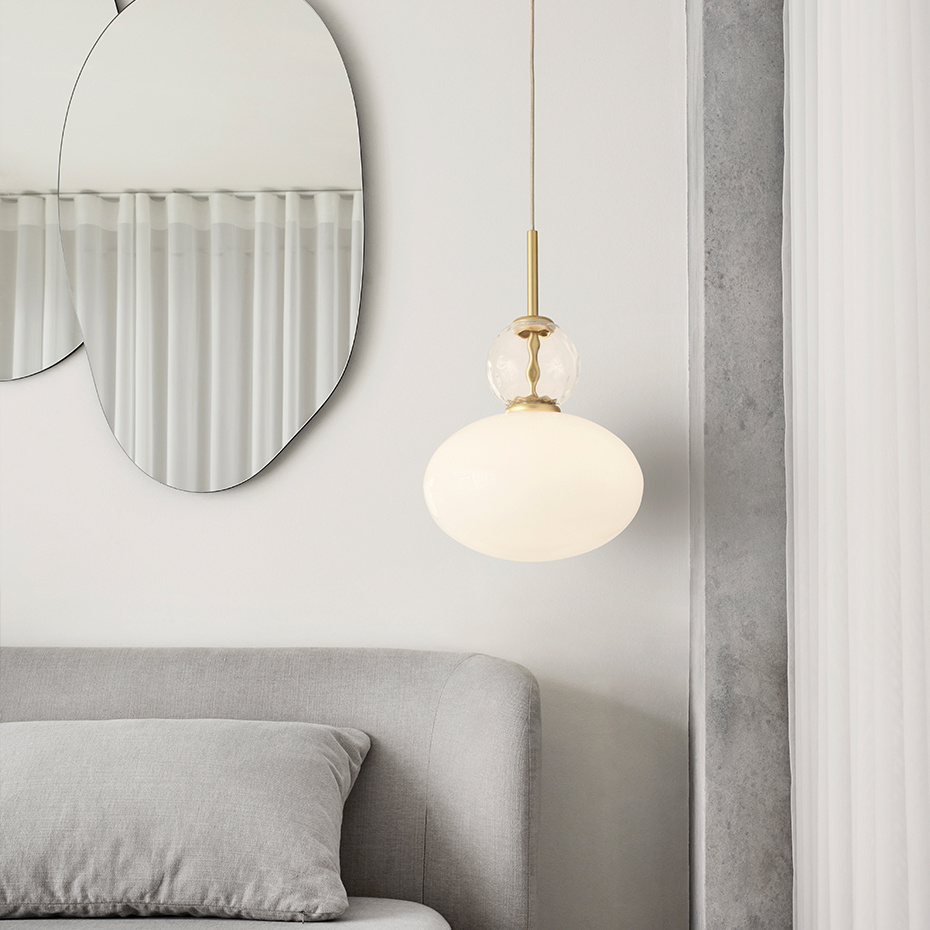 Rizzatto 32 Pendel Satin Brass/Opal White