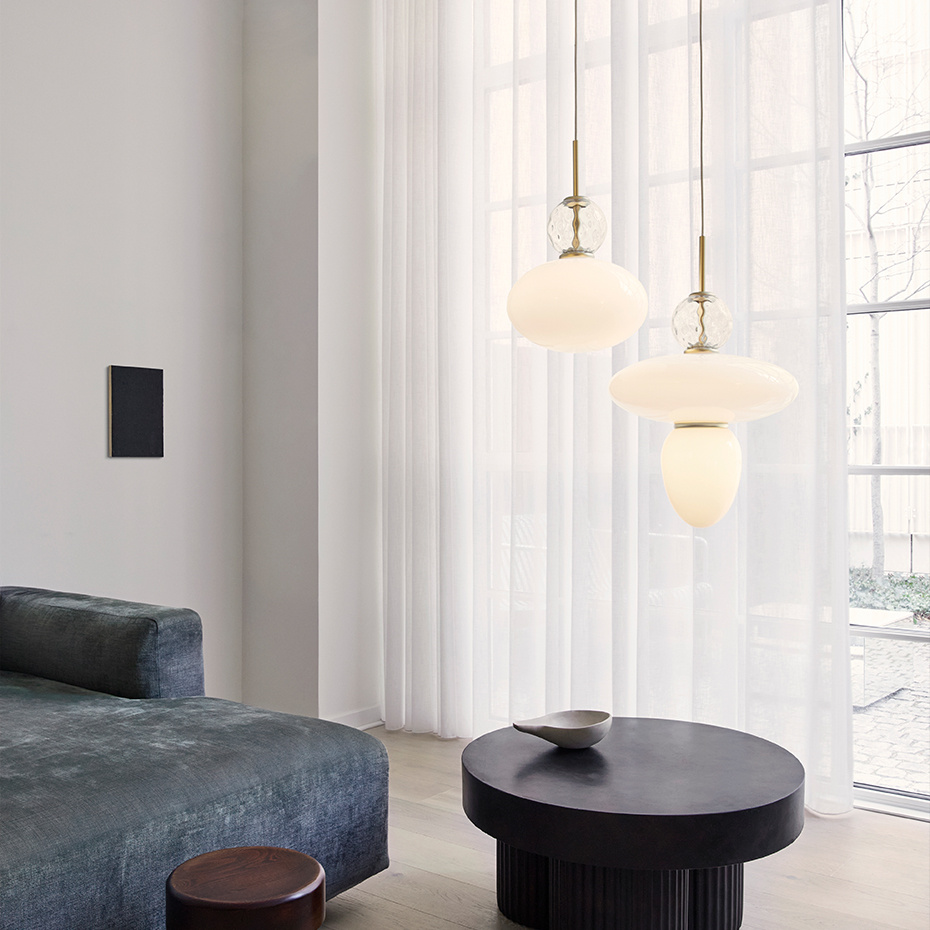 Rizzatto 32 Pendel Satin Brass/Opal White