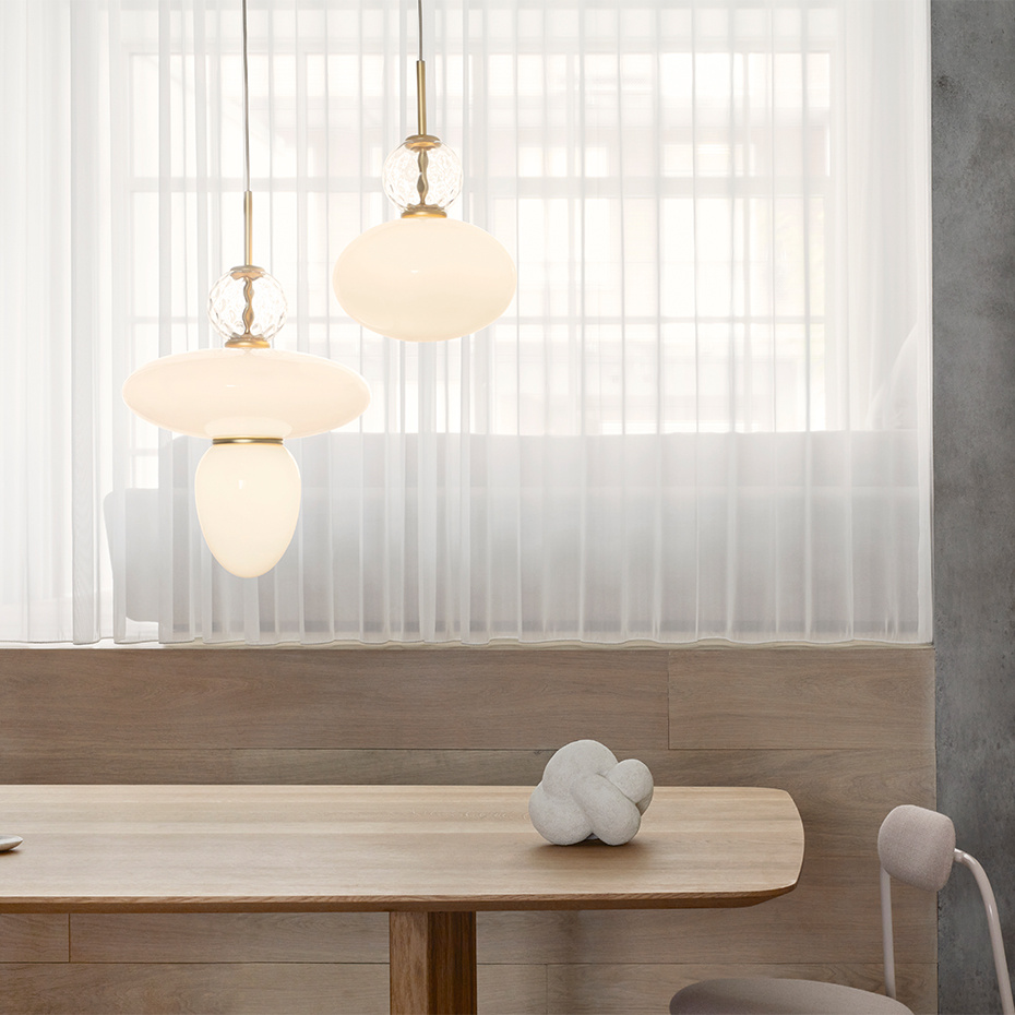 Rizzatto 32 Pendel Satin Brass/Opal White